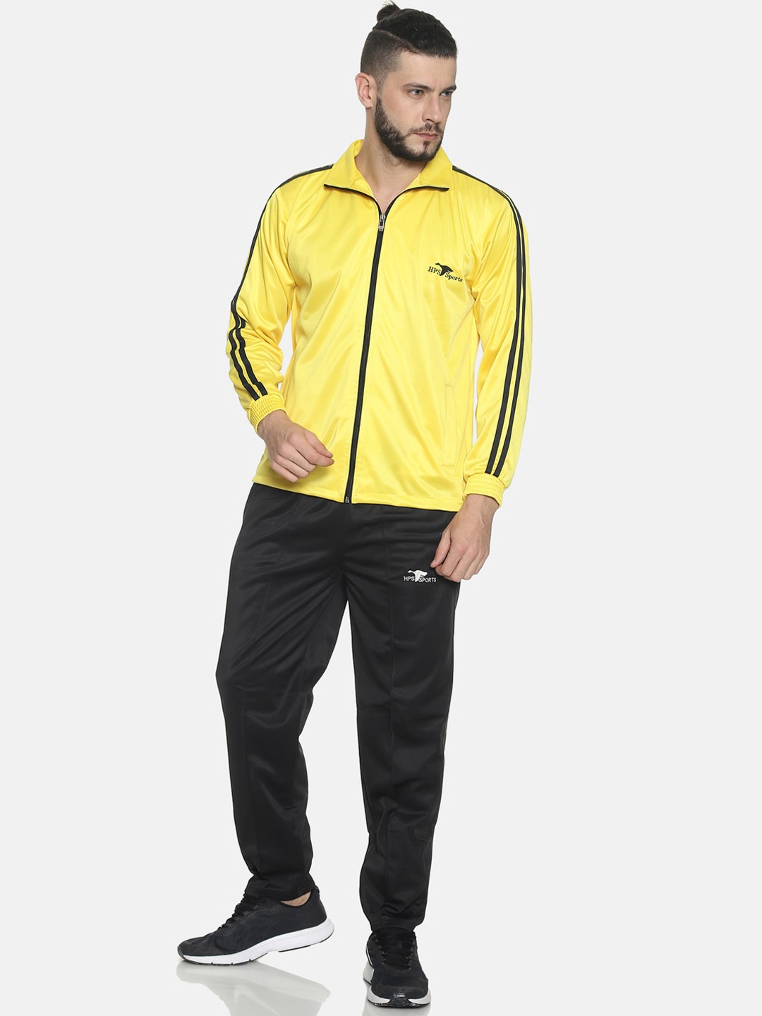 

HPS Sports Men Yellow & Black Solid Track Suit
