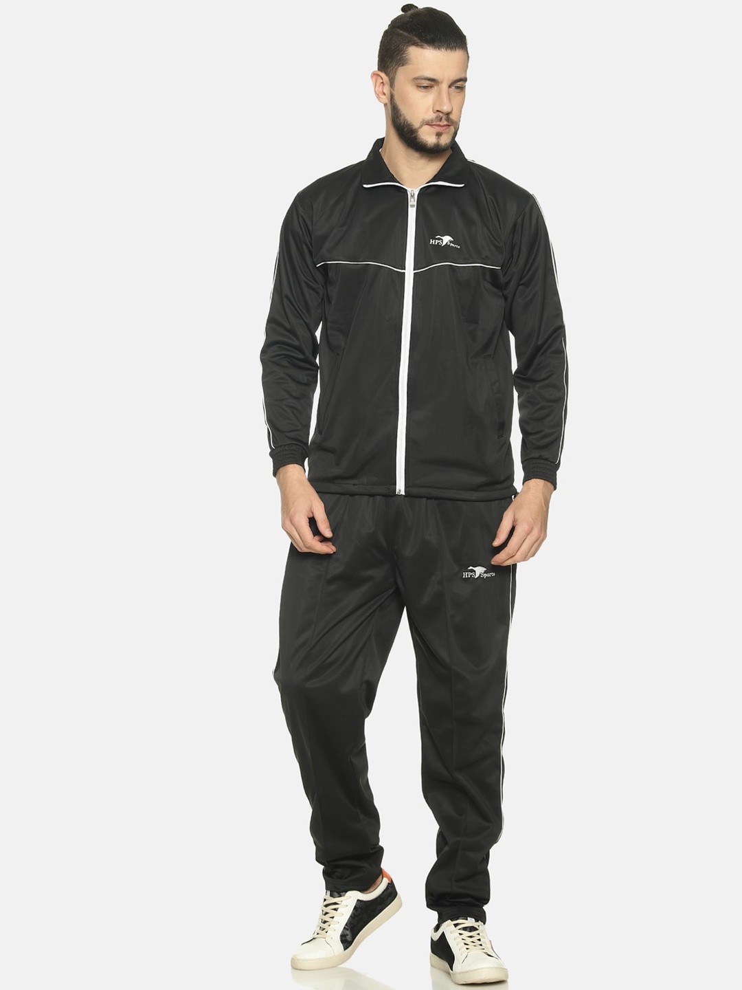

HPS Sports Men Black Solid Tracksuit