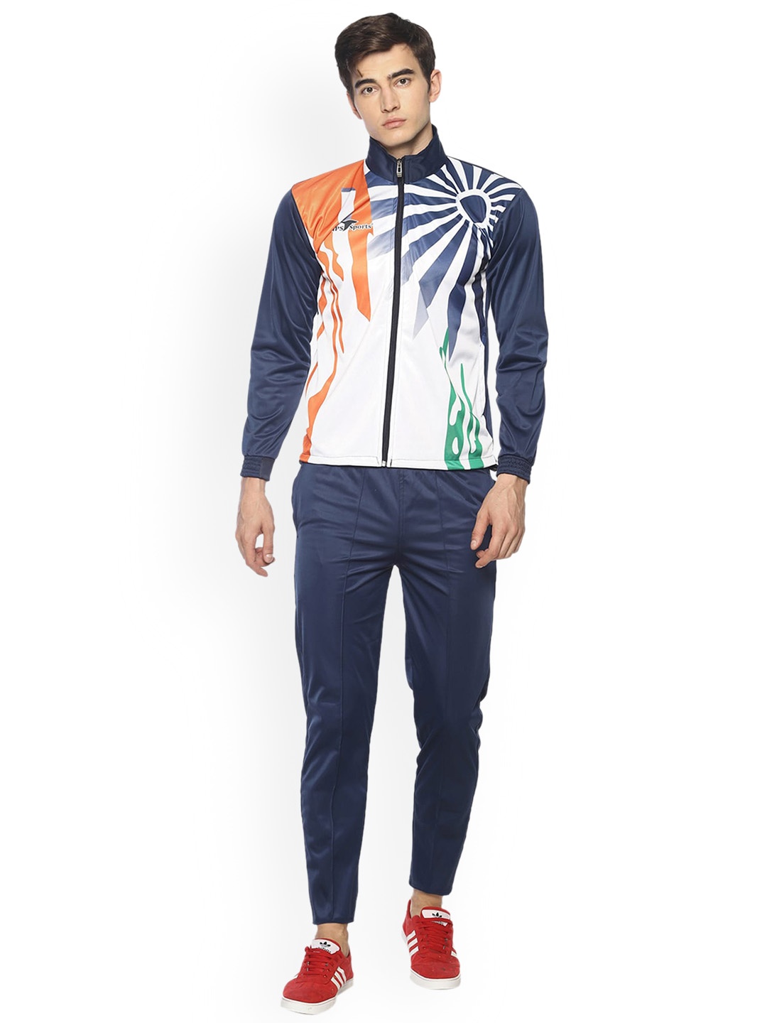 

HPS Sports Men Blue & White Printed Track Suit