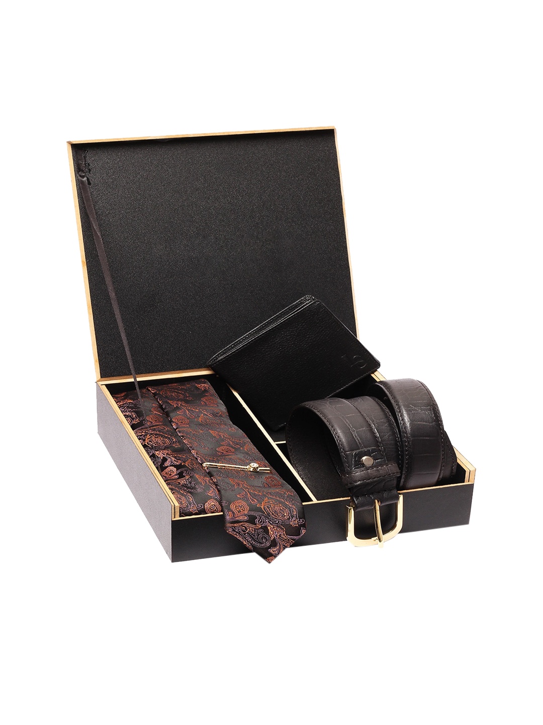 

LOUIS STITCH Men Black RFID Protected Leather Accessory Git Set