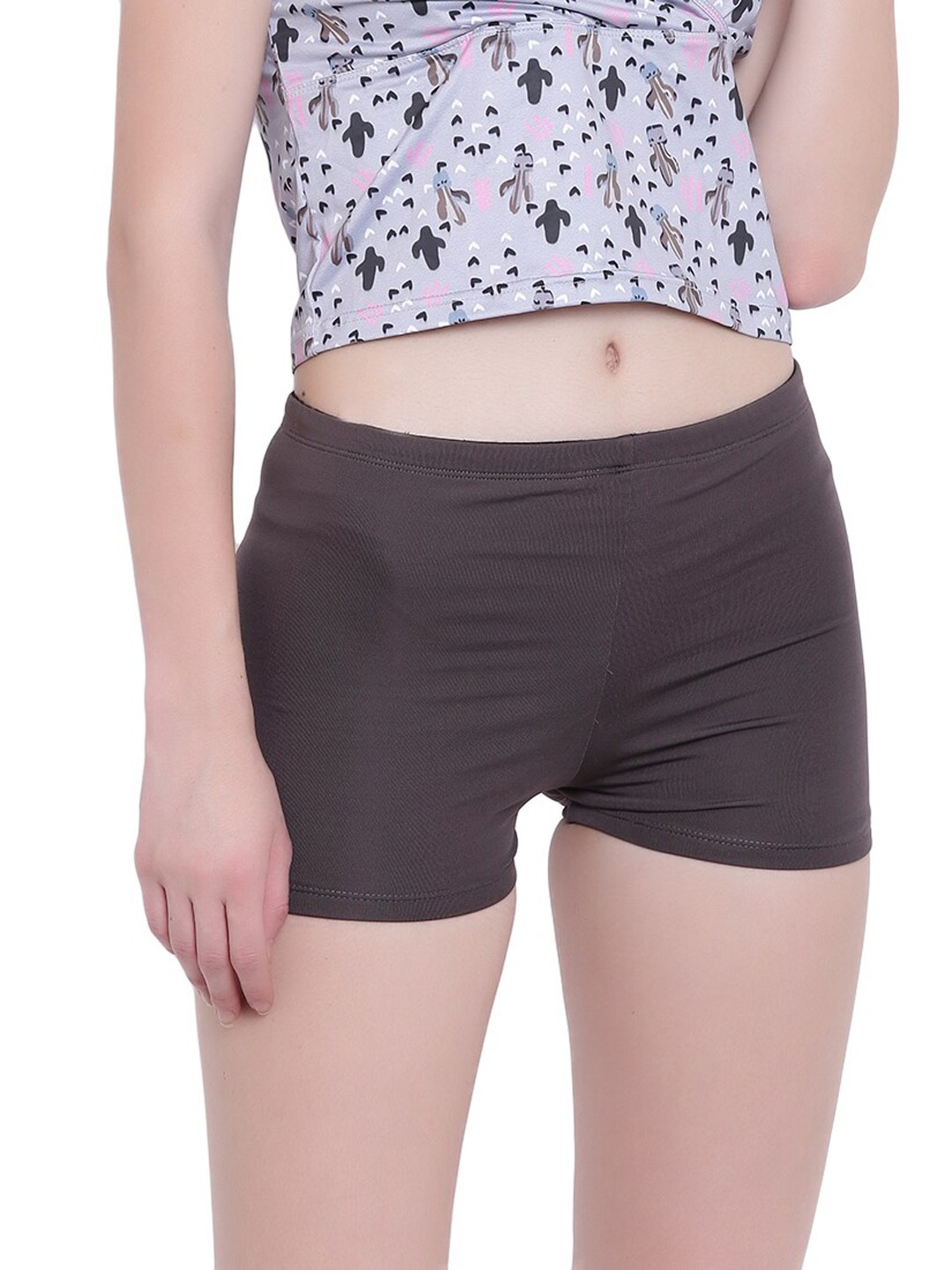 

La Intimo Women Brown Solid Boy Shorts