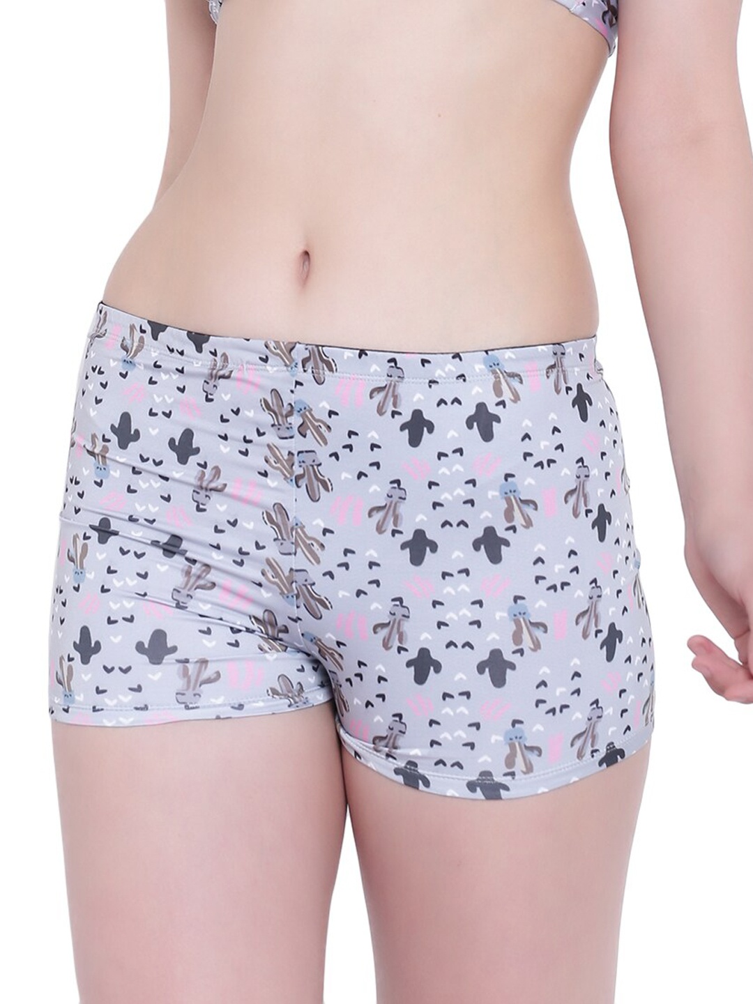 

La Intimo Grey Abstract Printed Beach Boyshort