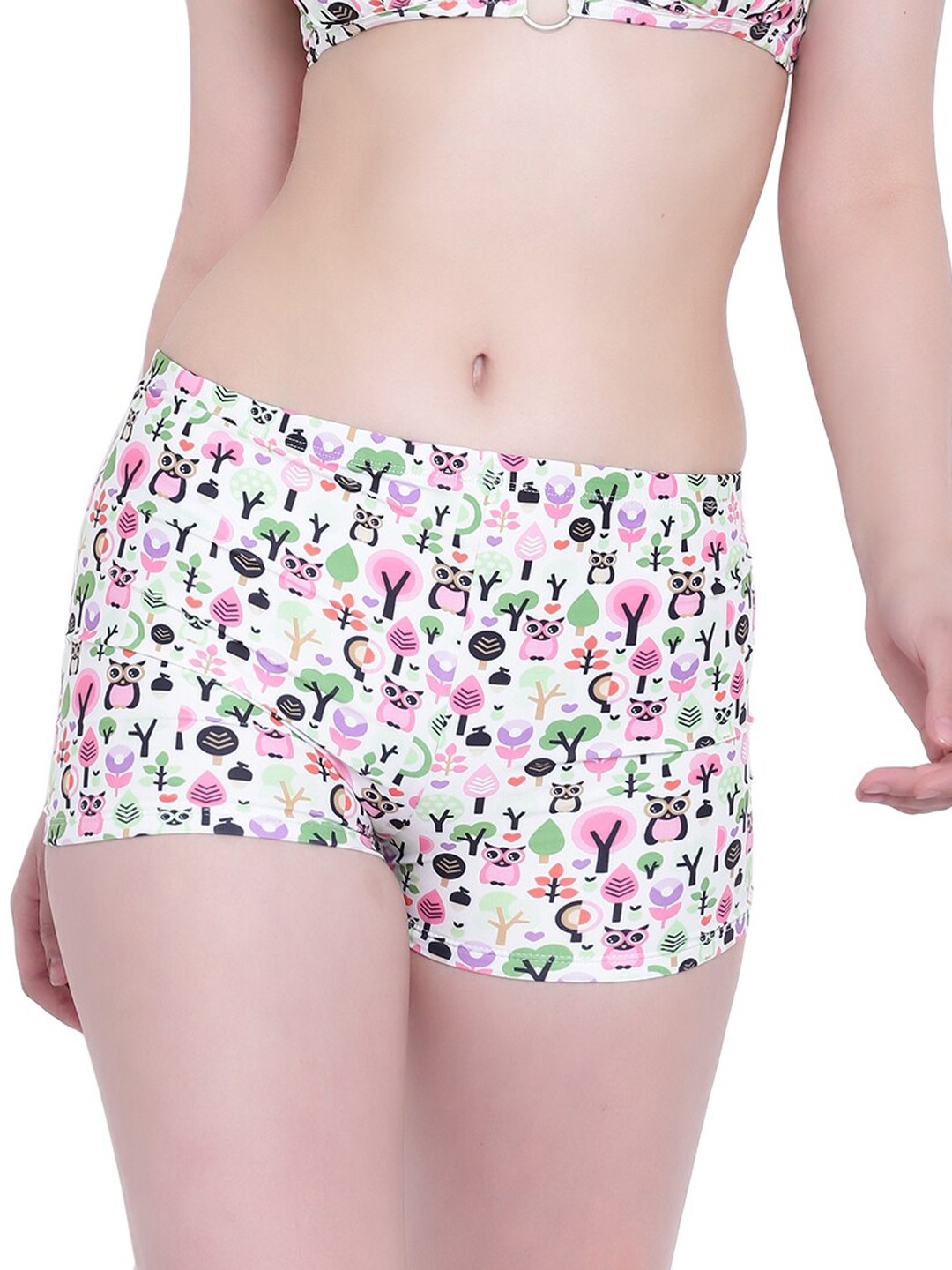 

La Intimo White & Multicoloured Abstract Printed Beach Wear Boy Shorts LIFPY011ZE0