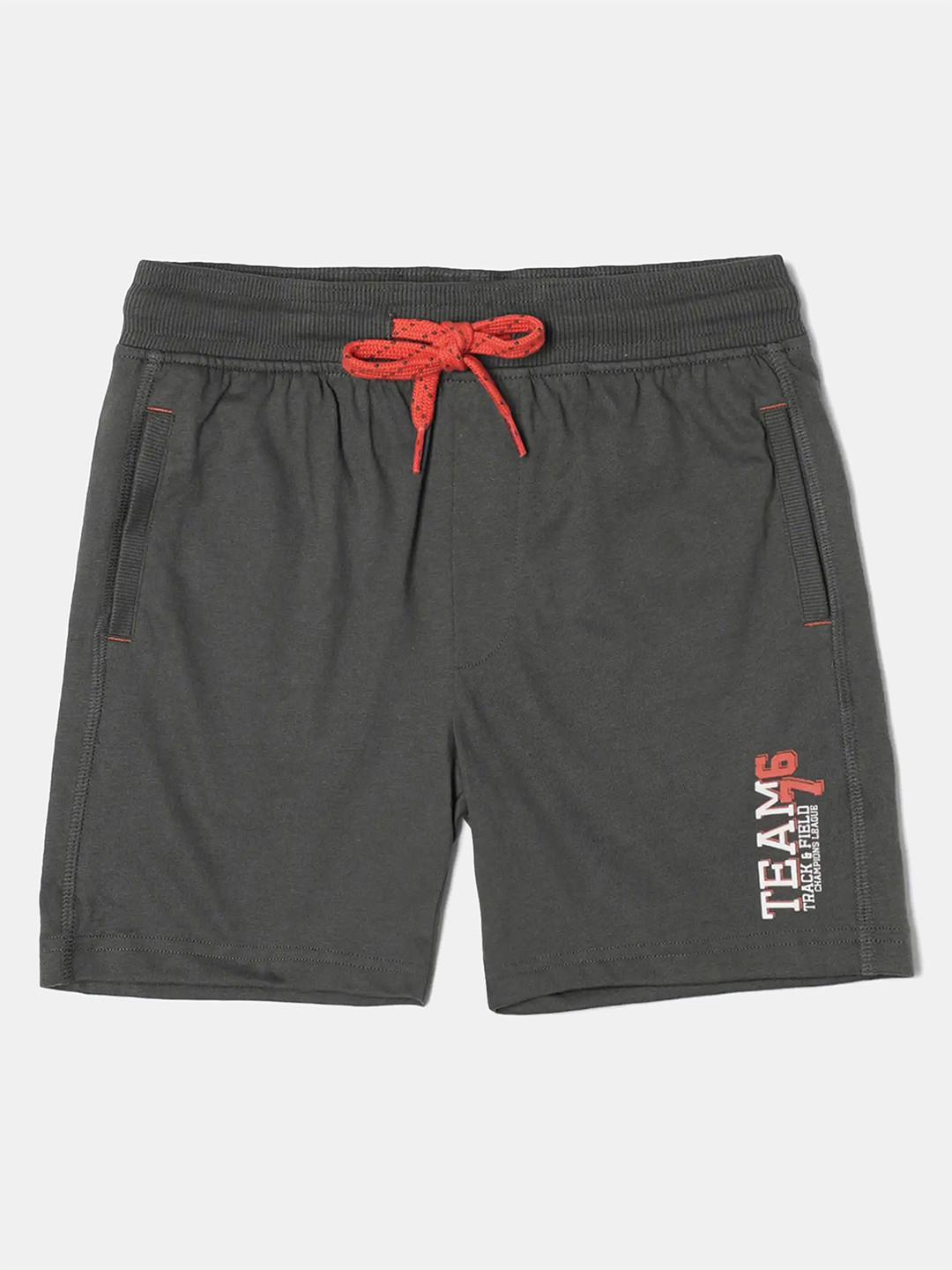 

Jockey Boys Super Combed Cotton Rich Graphic Printed Shorts With Drawstring Clouser - AB12, Olive