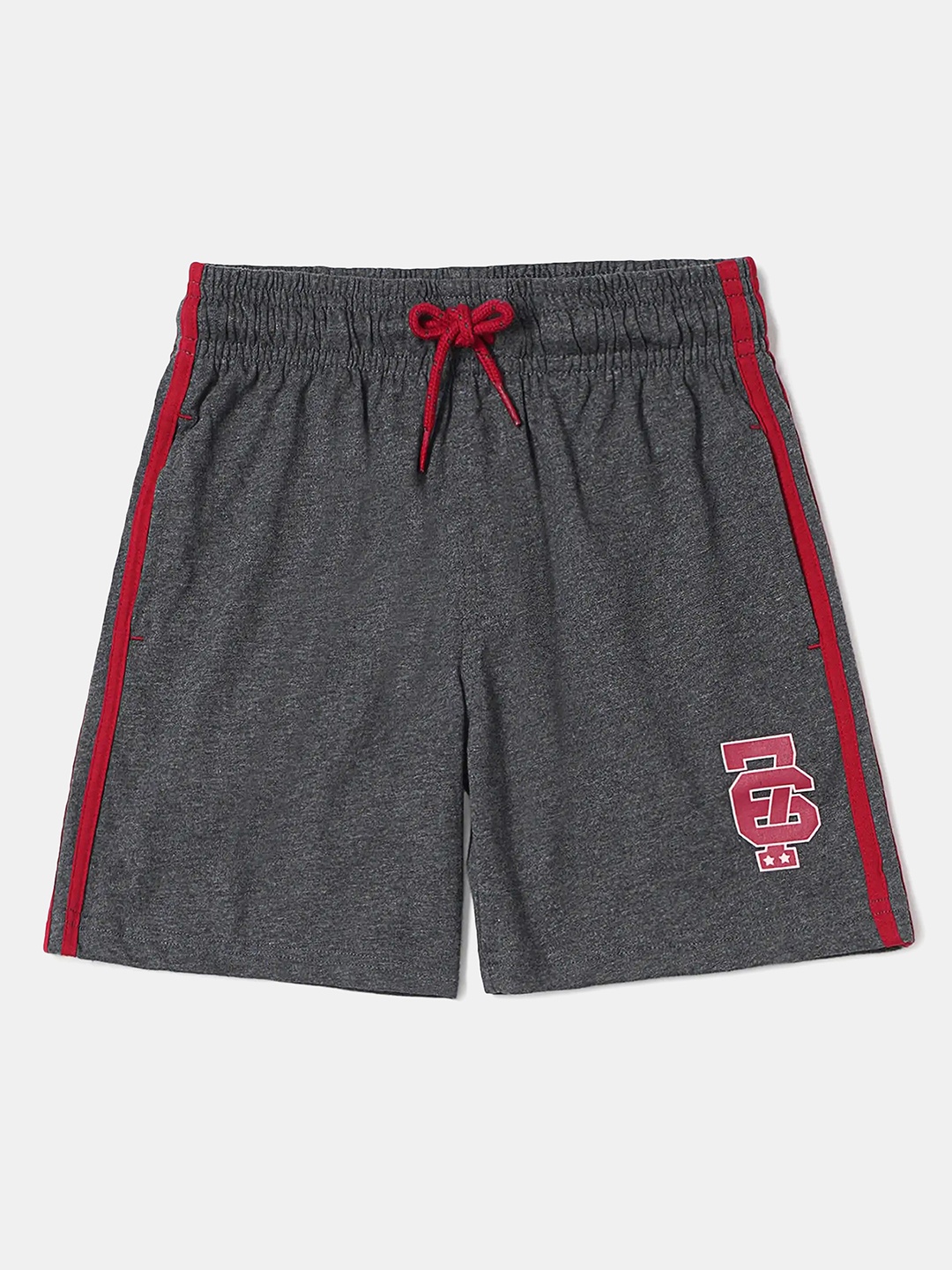 

Jockey Boys Super Combed Cotton Printed Shorts-AB11, Grey melange