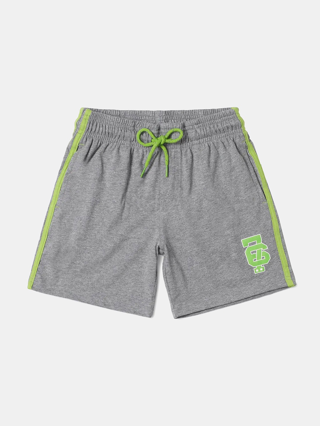 

Jockey Boys Super Combed Cotton Rich Graphic Printed Shorts With Drawstring Clouser - AB11, Grey