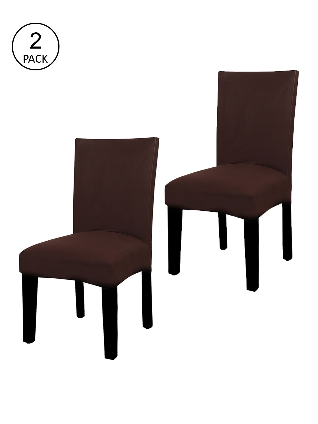 

HOUSE OF QUIRK Set of 2 Brown Solid Chair Covers