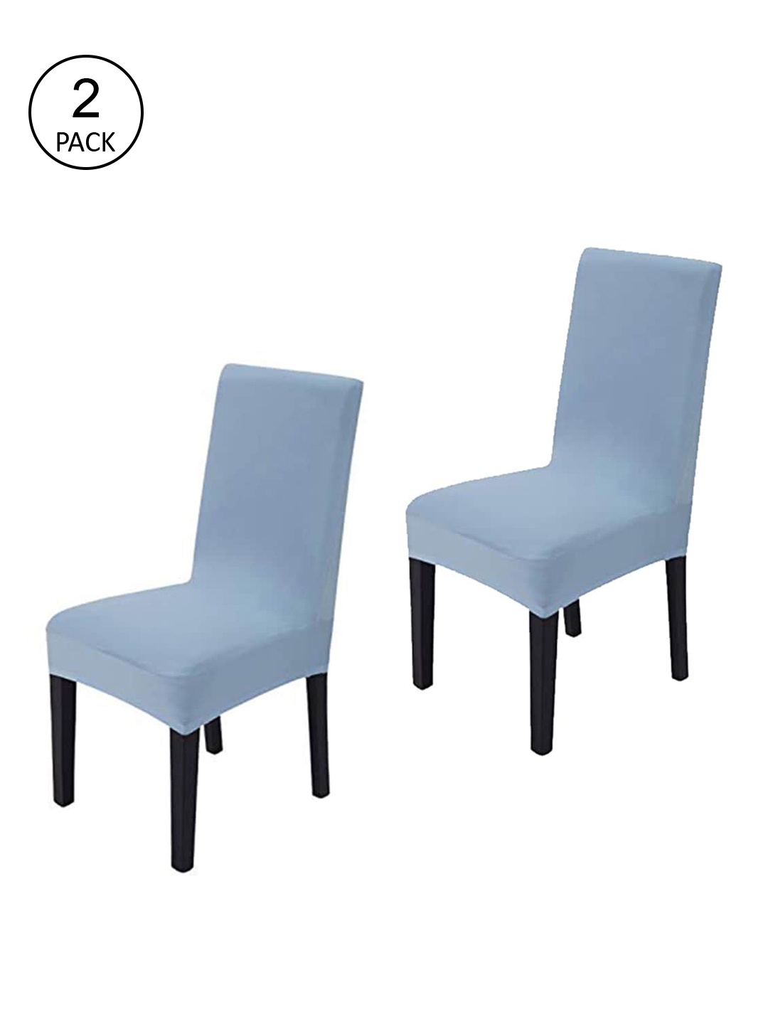 

HOUSE OF QUIRK Set Of 2 Blue Solid Stretch Protector Seat Slipcover