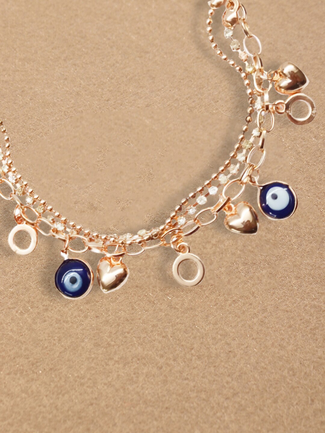 

OOMPH Women Gold-Toned & Blue Charm Bracelet