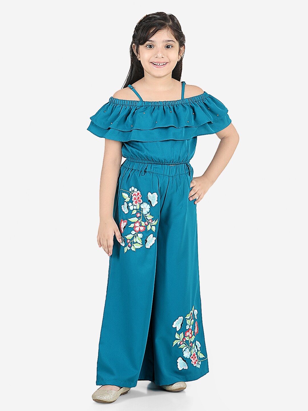 

Naughty Ninos Girls Teal Green Top with Palazzos