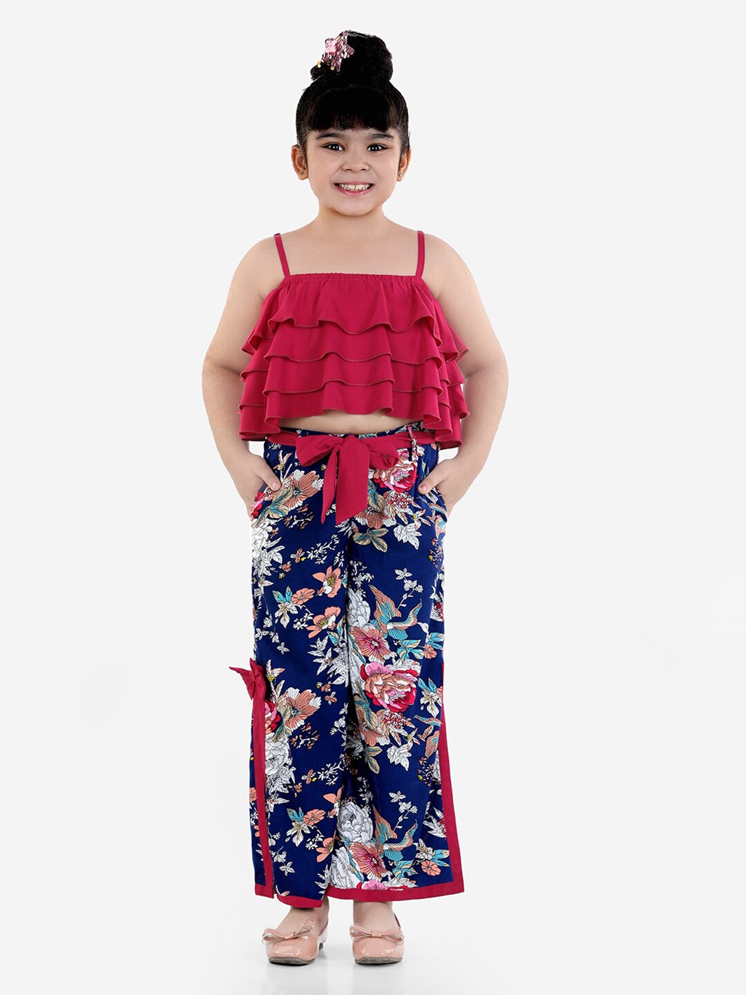 

Naughty Ninos Girls Red & Blue Top with Palazzos