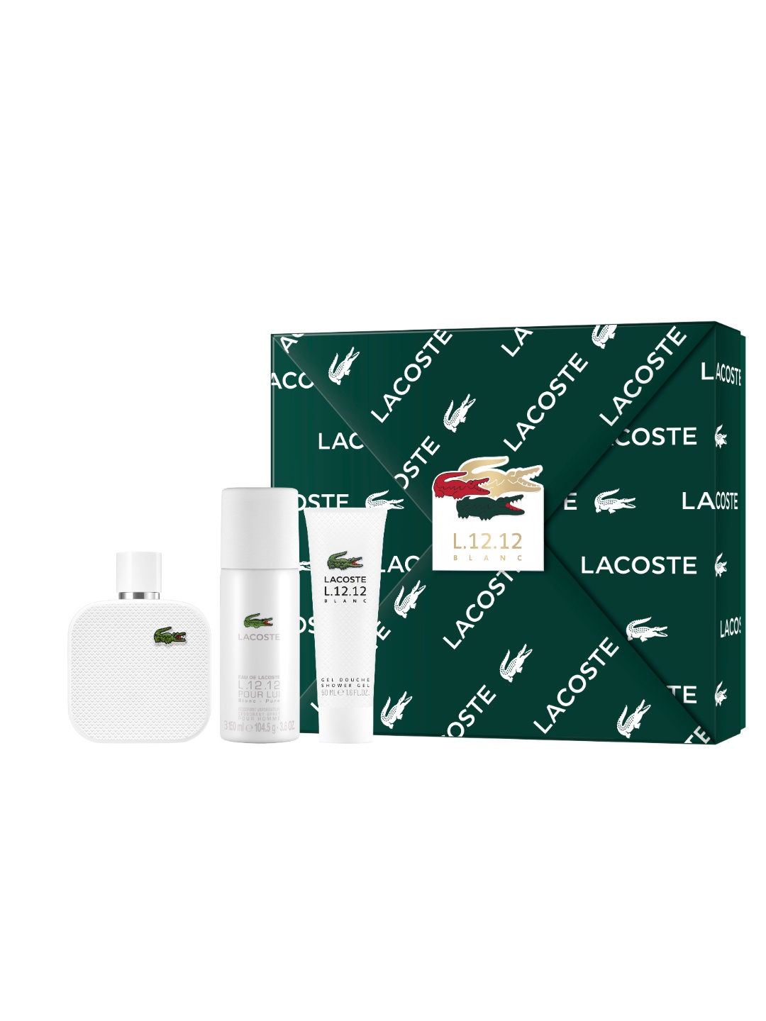 

Lacoste Men L.12.12 Blanc Gift Set - Eau de Toilette, Shower Gel & Deodorant, White