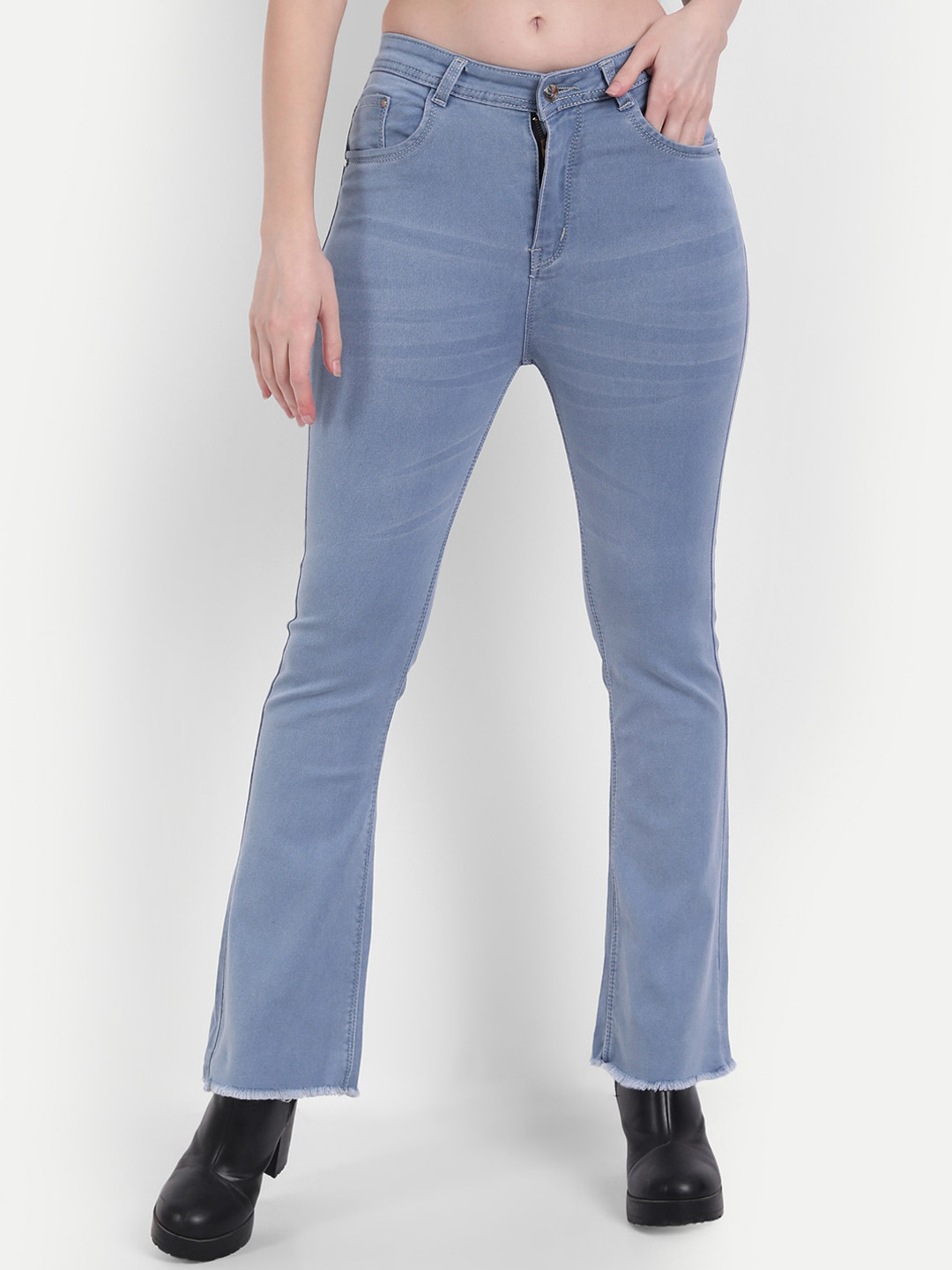 

BROADSTAR Women Blue Bootcut High-Rise Stretchable Jeans