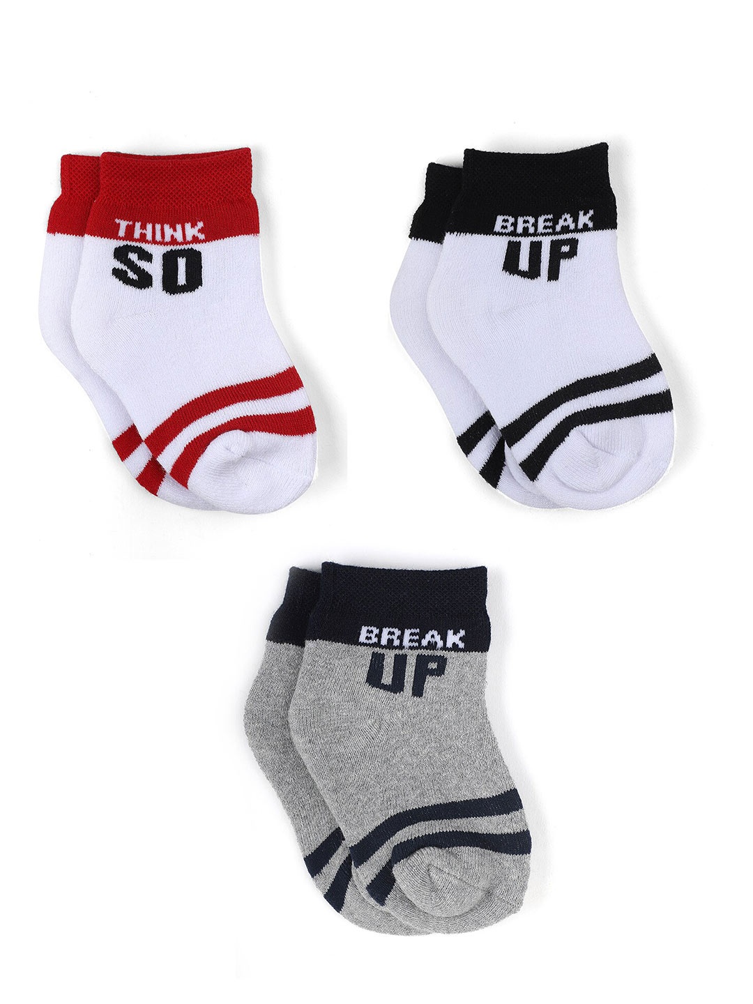 

Bodycare Boys Pack of 3 White & Grey Patterned Anti-Bacterial Socks