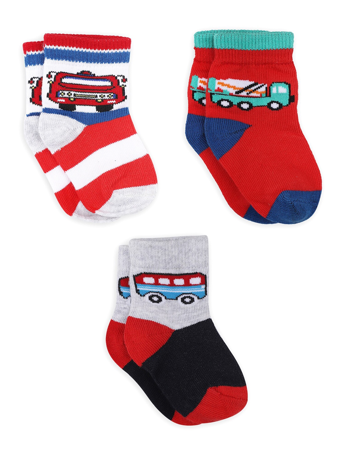 

Bodycare Boys Red & White Pack of 3 Patterned Anti-Bacterial Socks
