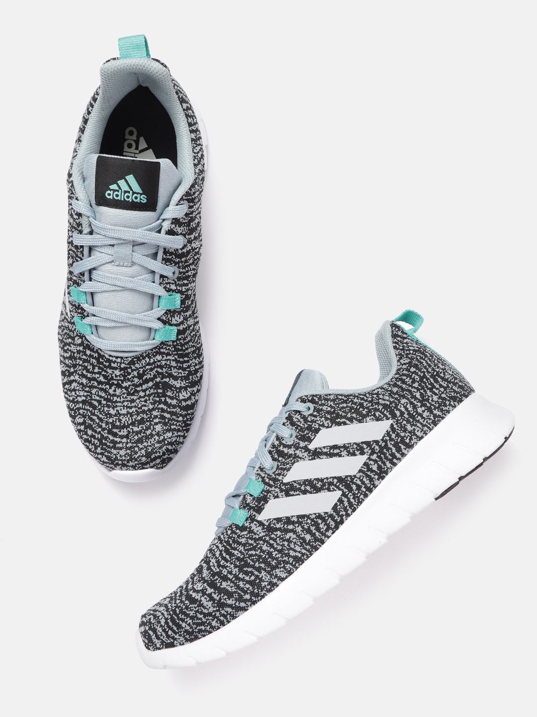 

ADIDAS Women Black & Grey Woven Design Adi Zoom Running Shoes