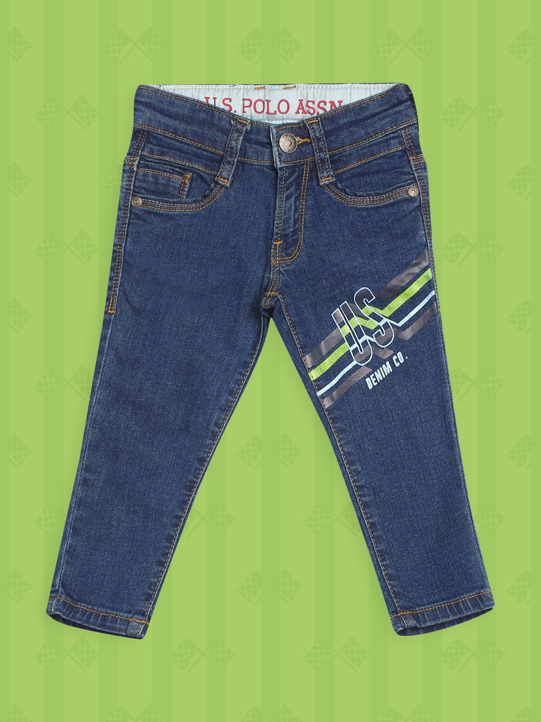

U.S. Polo Assn. Kids Boys Blue Mid Rise Skinny Fit Jeans