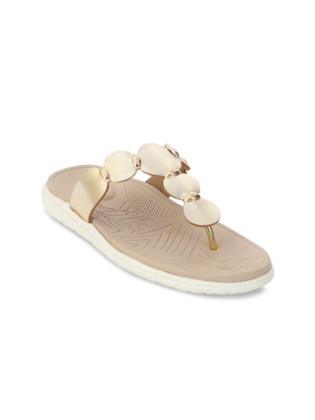 

Zyla Women Gold-Toned Open Toe Flats