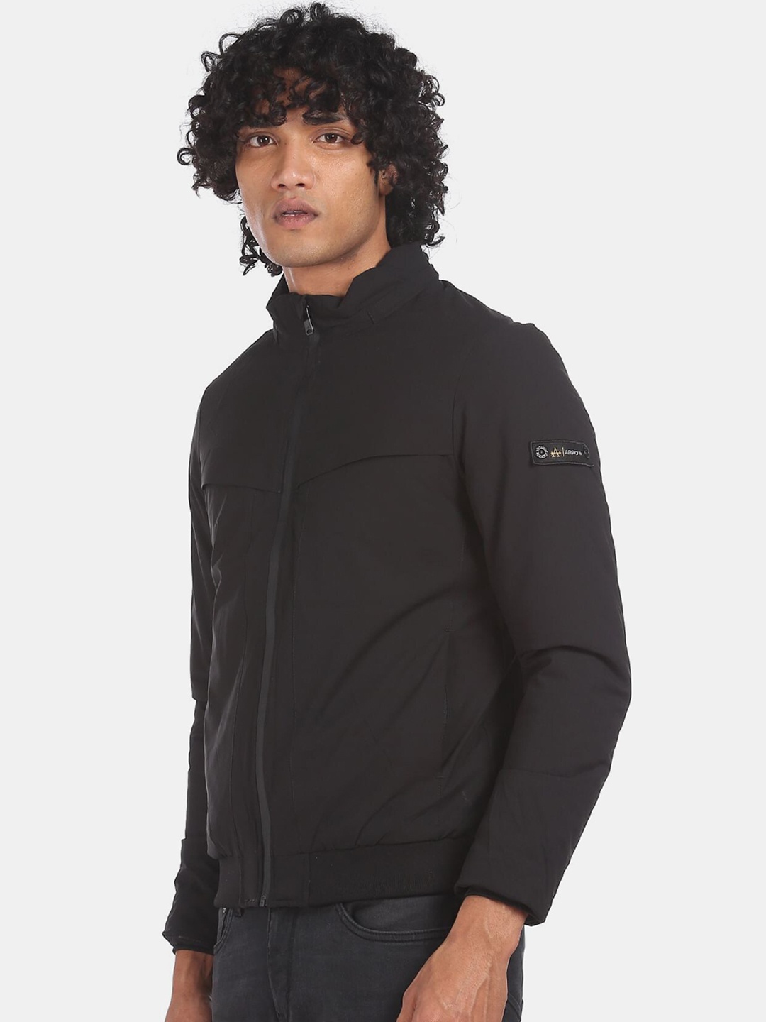

Arrow Sport Men Black Detachable Hood Padded Jacket