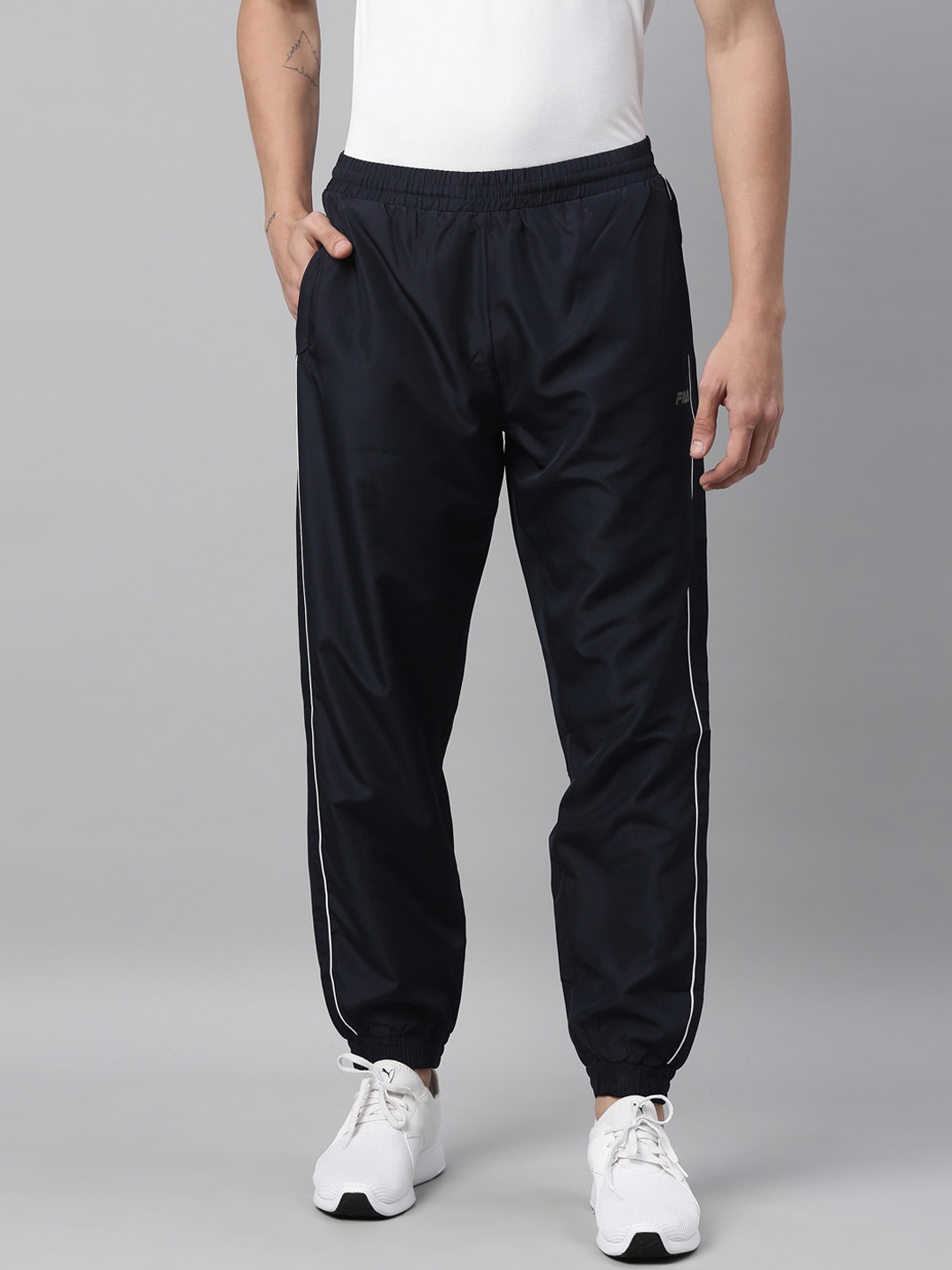 

FILA Men Navy Blue Solid Joggers