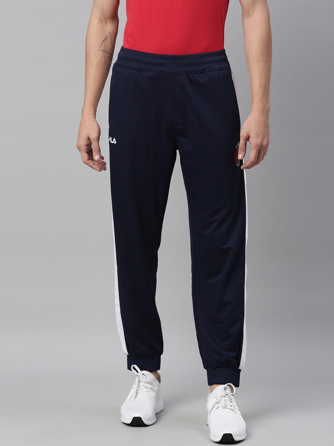 

FILA Men Navy Blue Solid Joggers