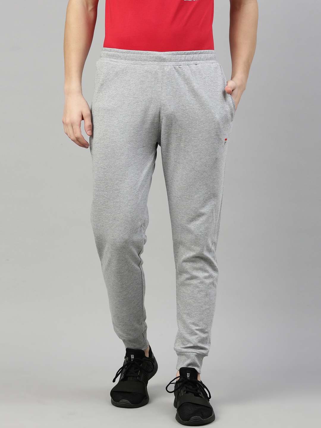 

FILA Men Grey Solid Cotton Joggers