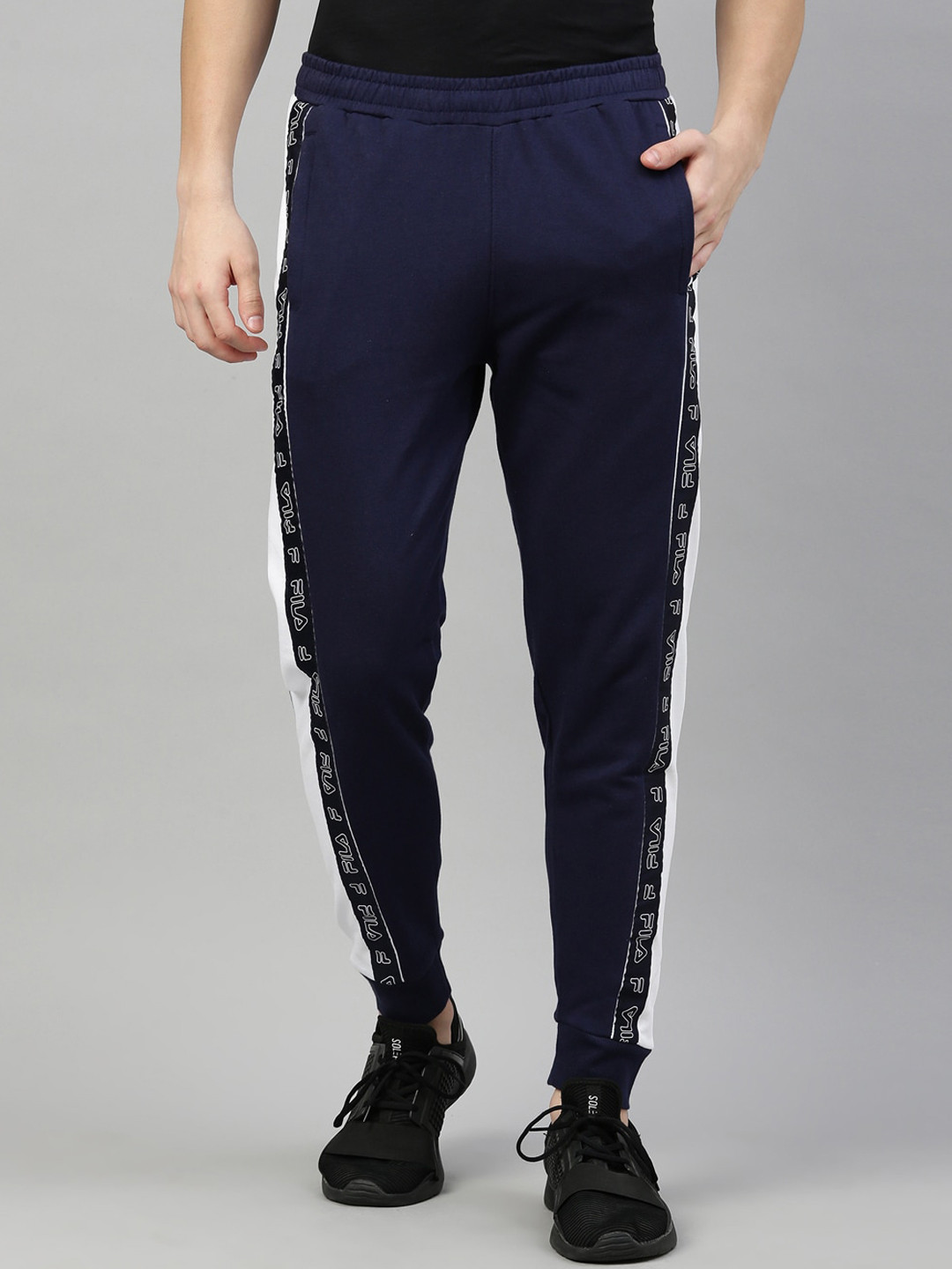 

FILA Men Blue Solid Cotton Joggers