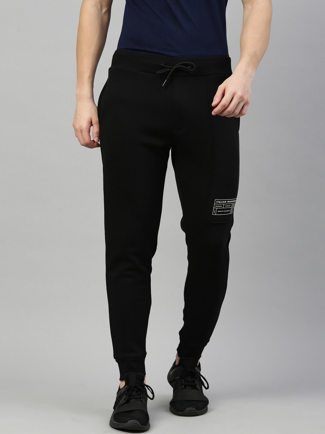 

FILA Men Black Solid Cotton Joggers