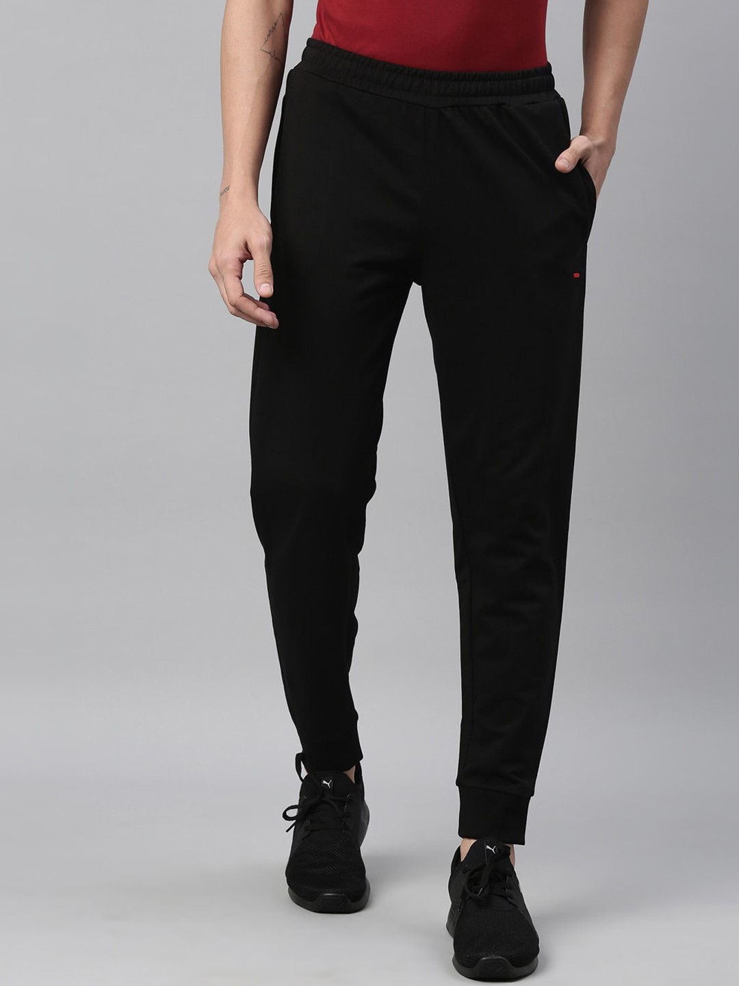

FILA Men Black Solid Cotton Joggers