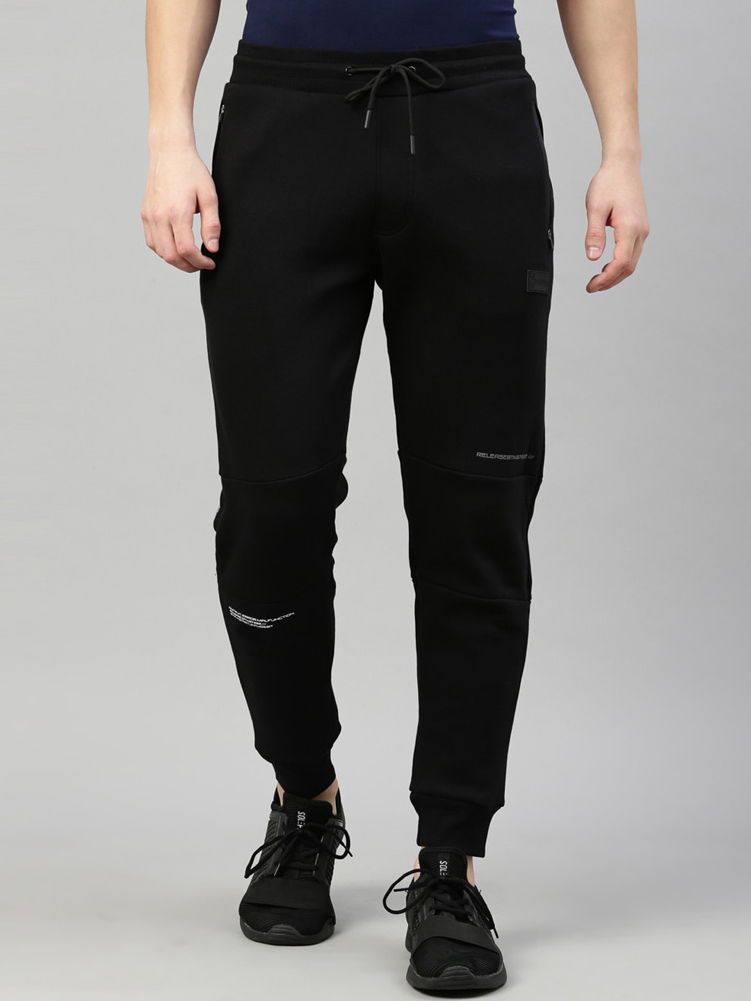 

FILA Men Black Solid Cotton Joggers