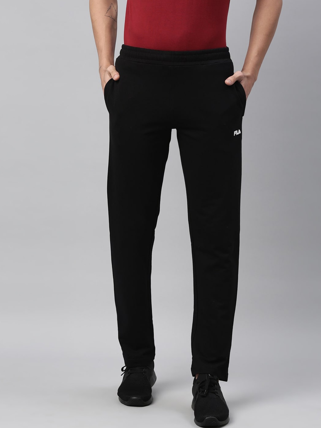 

FILA Men Black Solid Track Pants