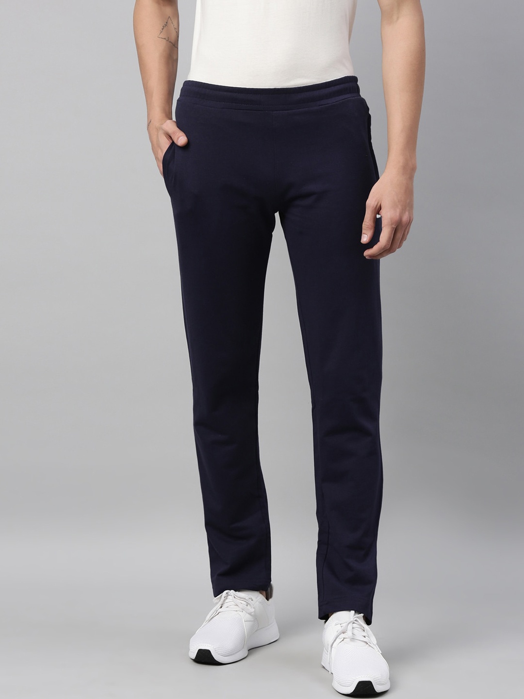 

FILA Men Navy Blue Solid Cotton Joggers