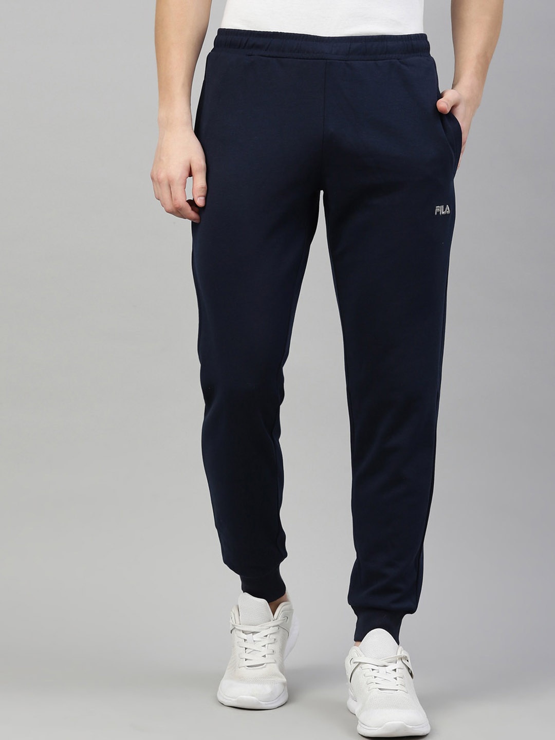 

FILA Men Blue Solid Cotton Joggers