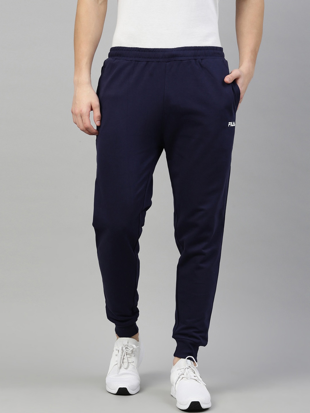 

FILA Men Navy Blue Solid Cotton Joggers