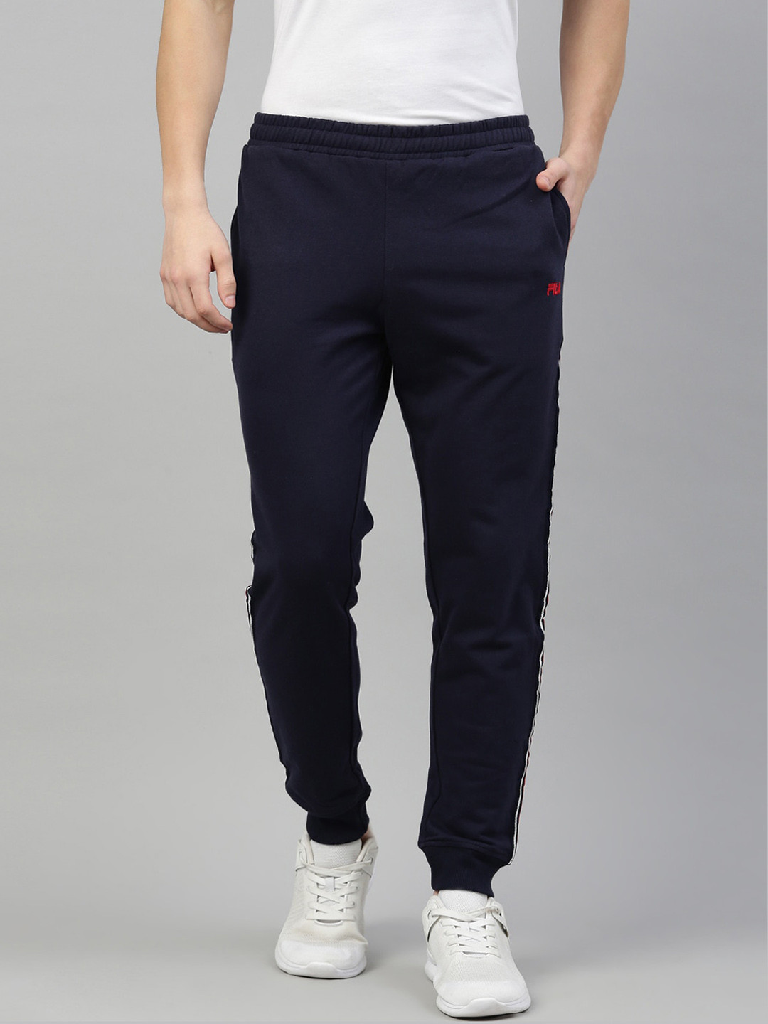 

FILA Men Blue Solid Cotton Joggers