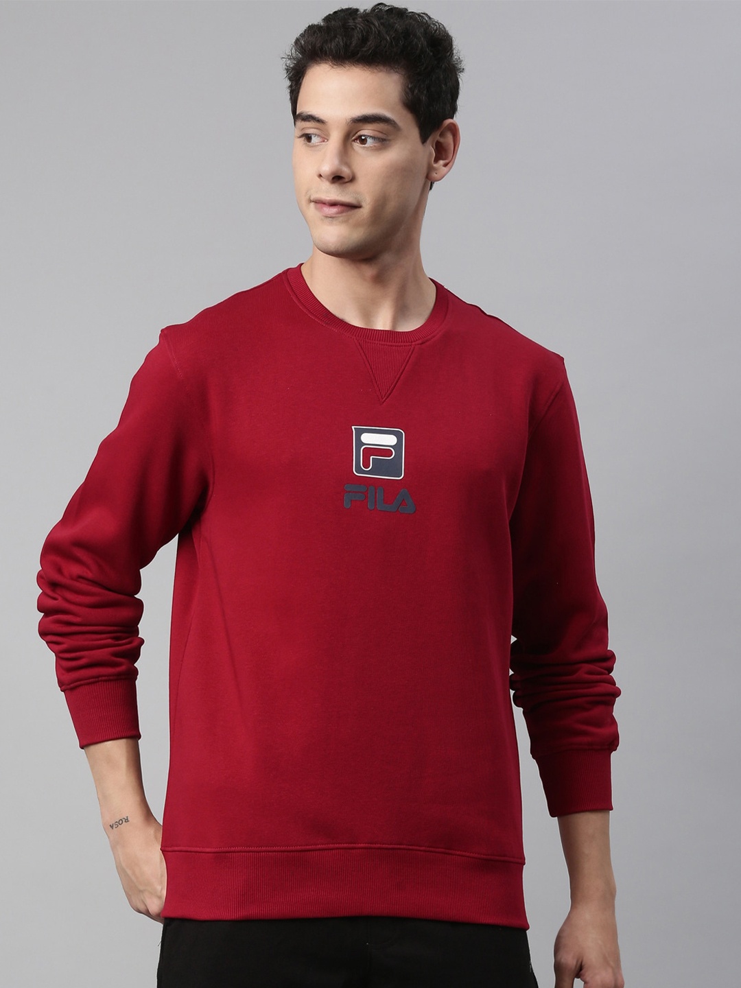 

FILA Men Red Printed Sweatshirt