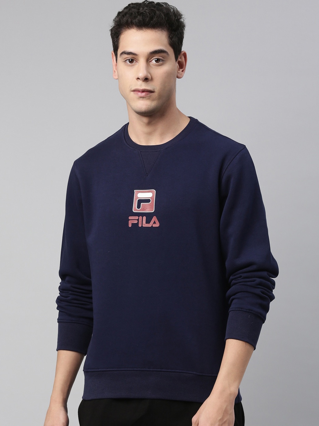 

FILA Men Blue Printed Sweatshirt