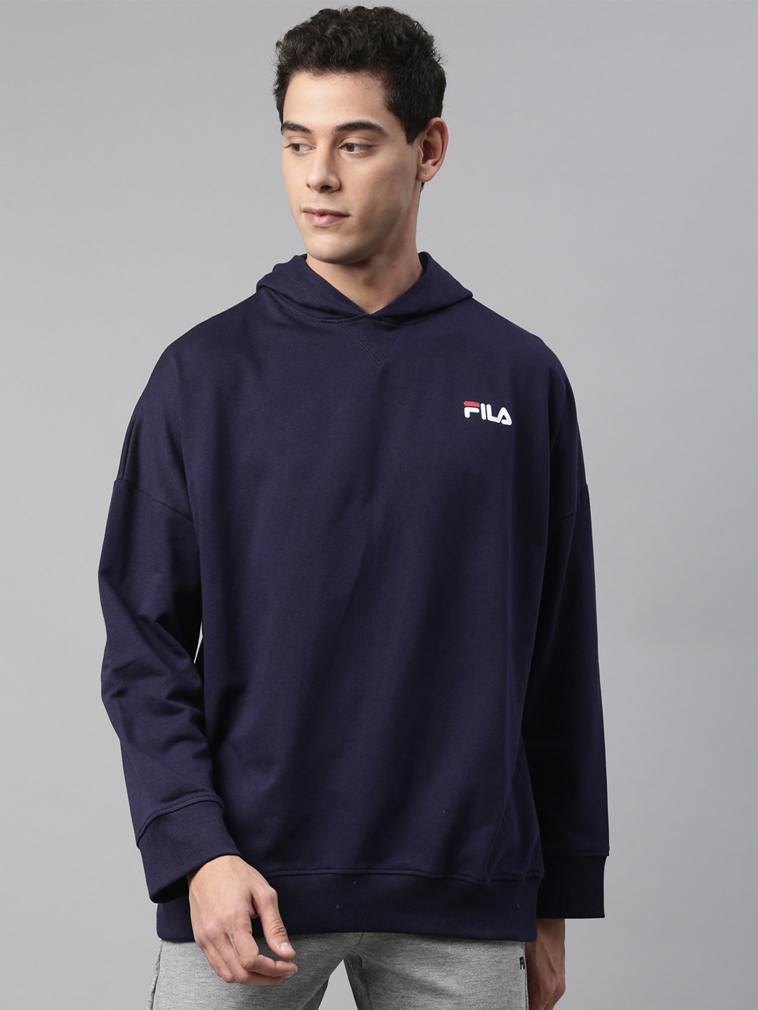 

FILA Men Blue Hooded Sweatshirt