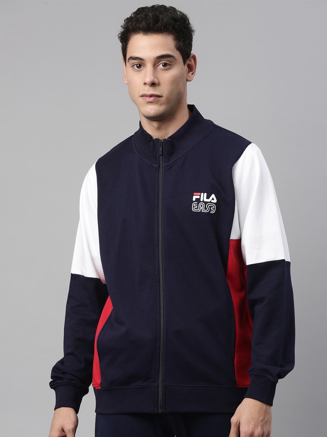 

FILA Men Blue Colourblocked Sweatshirt