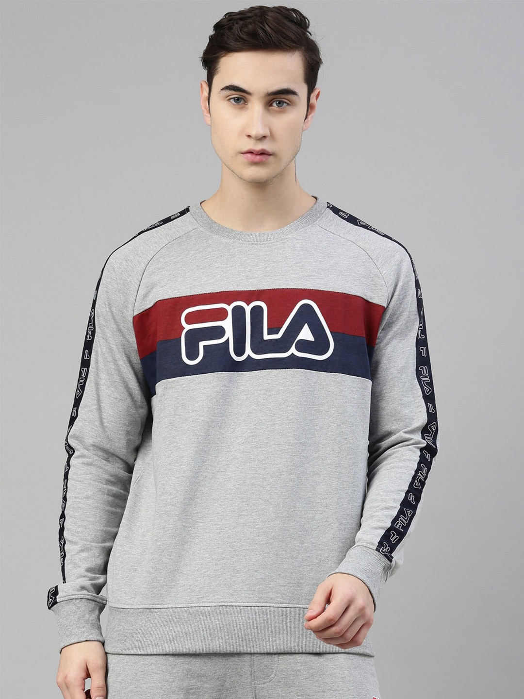

FILA Men Grey Printed Sweatshirt