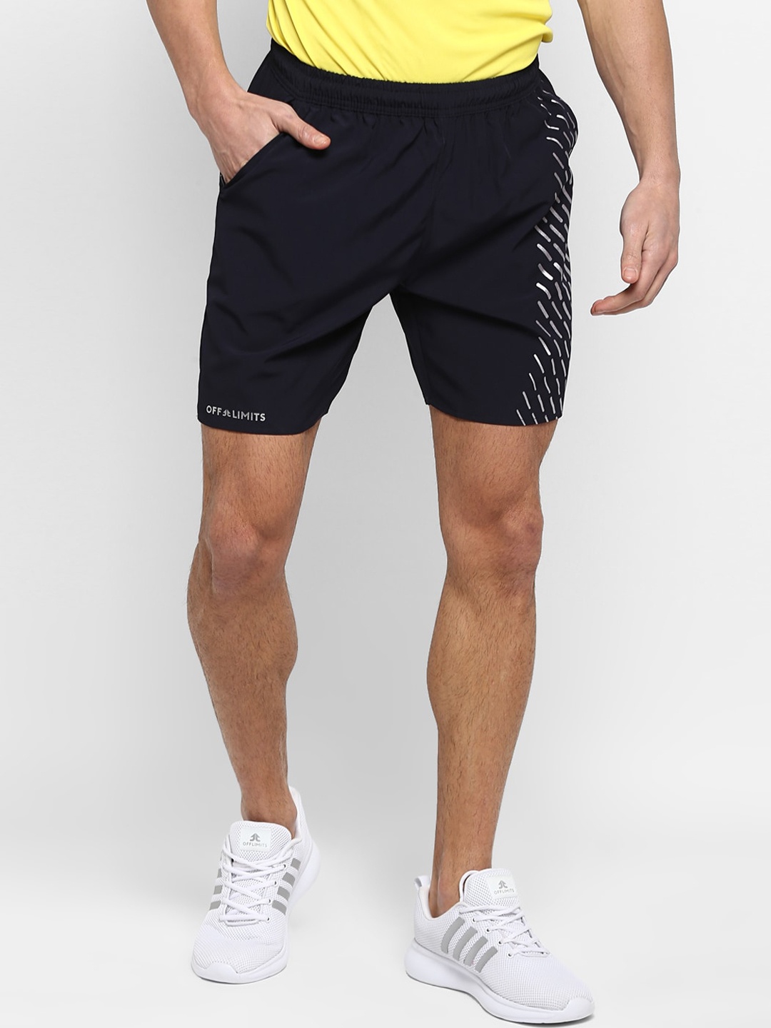

OFF LIMITS Men Navy Blue Training or Gym Sports Shorts