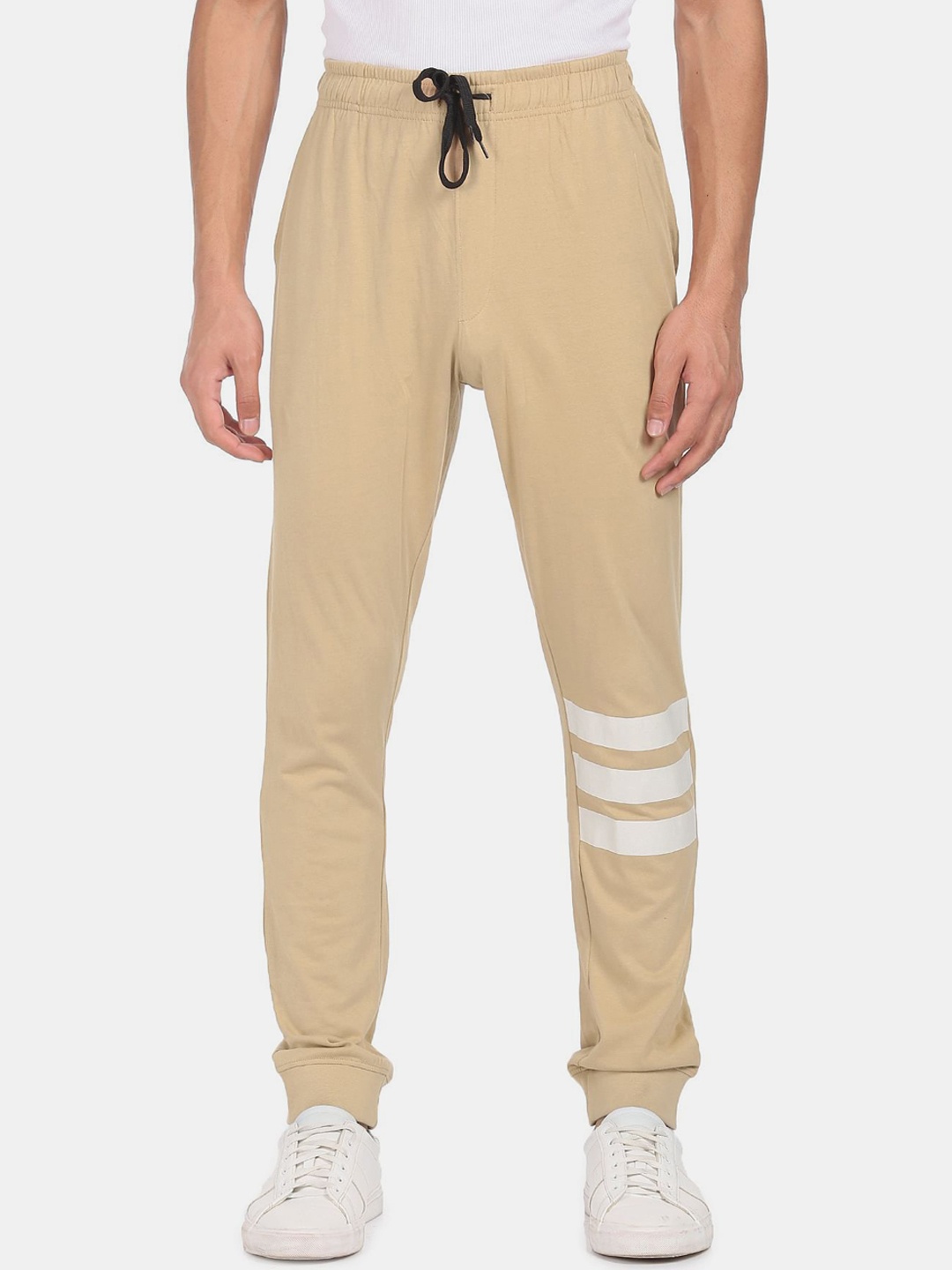 

Arrow Sport Men Beige Solid Straight-Fit Pure Cotton Joggers