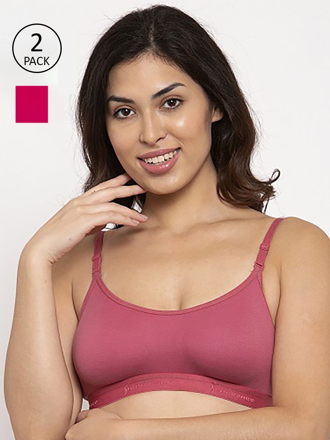 

Innocence Pack of 2 Pink & Peach-Coloured Non Wired Full Coverage Everyday Bra