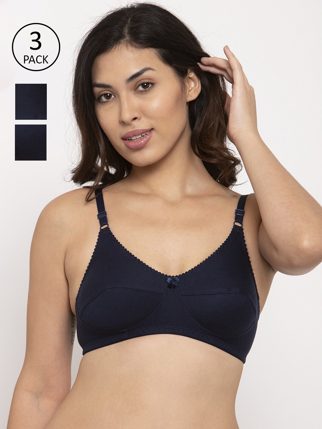 

Innocence Pack of 3 Non Padded & Non-Wired Bra, Black