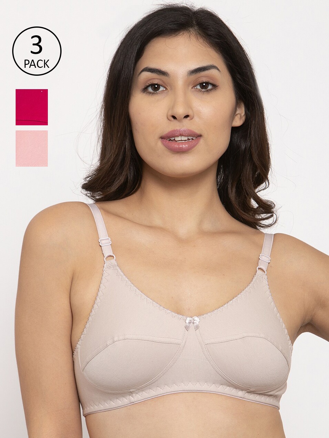 

Innocence Pack of 3 Non Padded & Non-Wired Bra, Beige