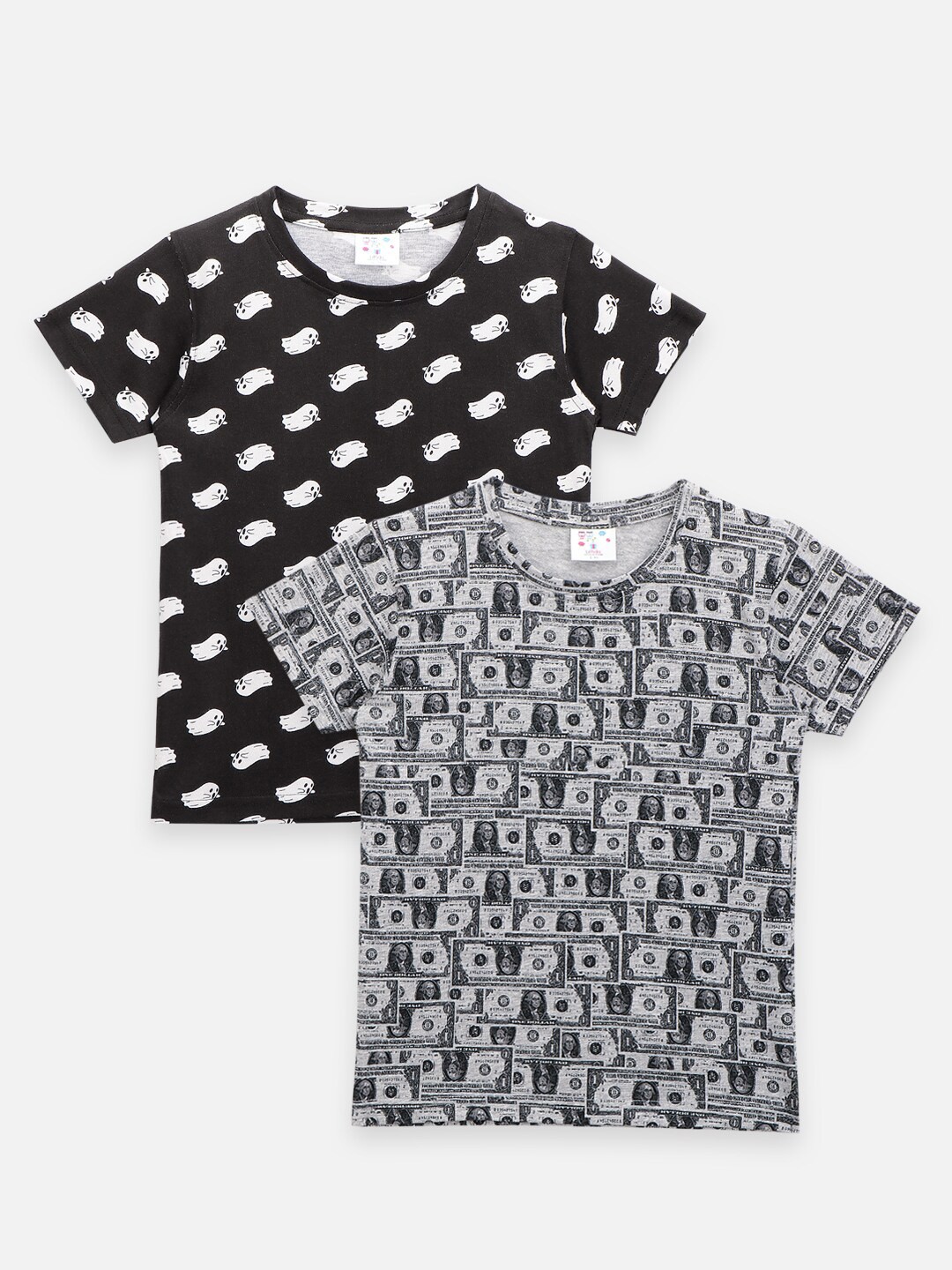 

LilPicks Boys Pack Of 2 Cotton Relaxed Fit T-shirts, Grey