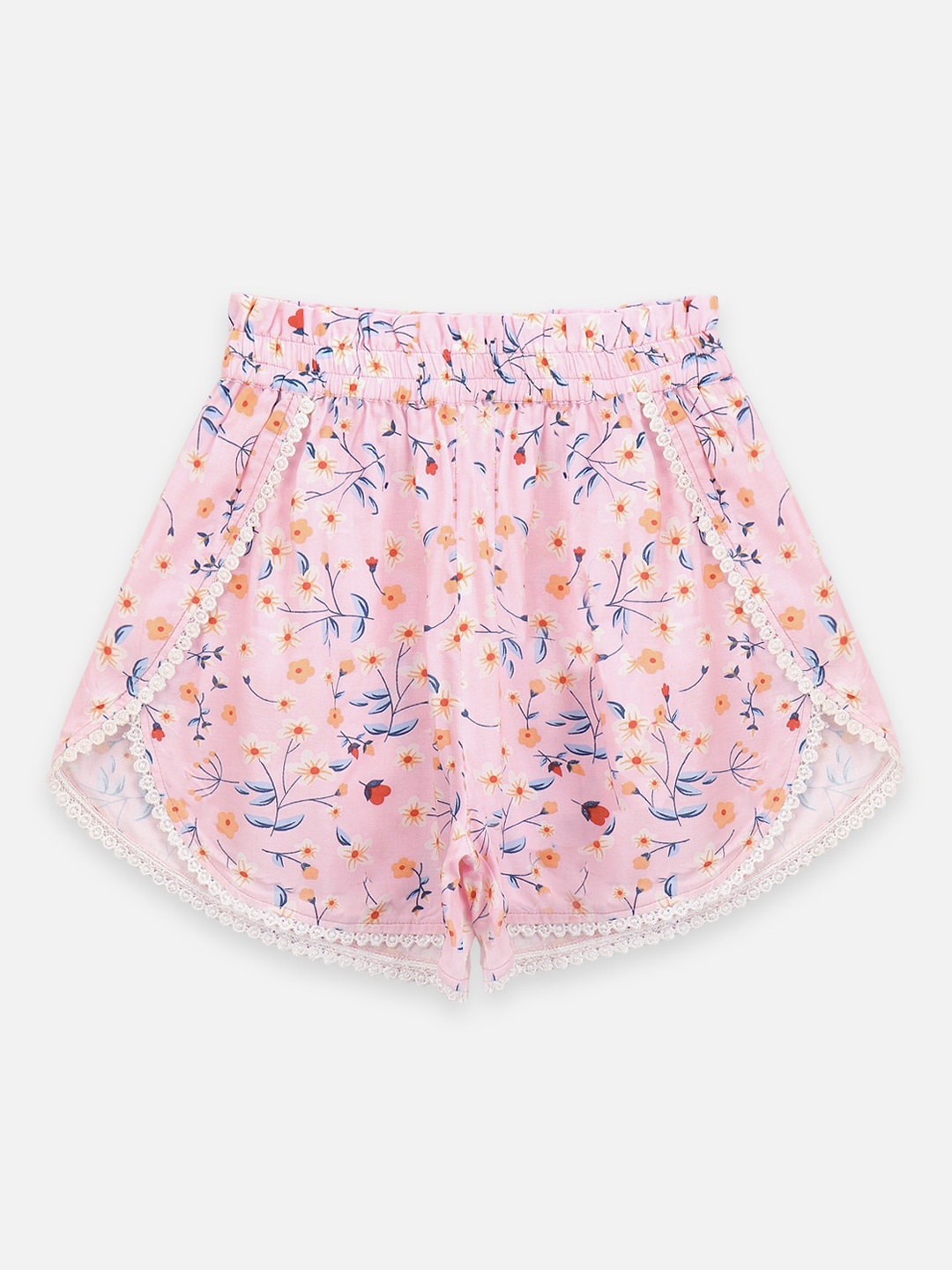 

LilPicks Girls Pink Conversational Printed Outdoor Hot Pants Shorts