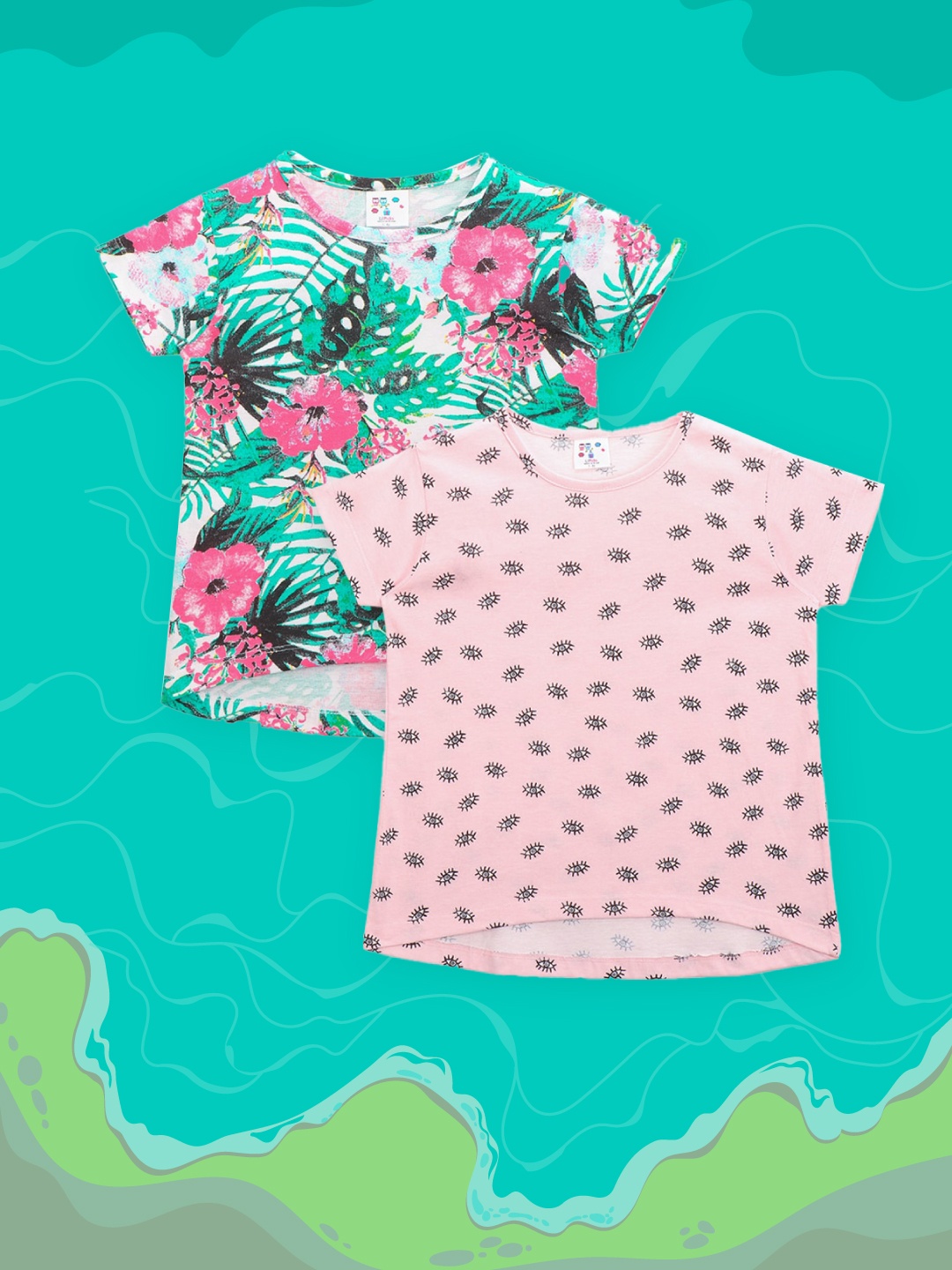 

LilPicks Girls Pack of 2 Tops, Pink