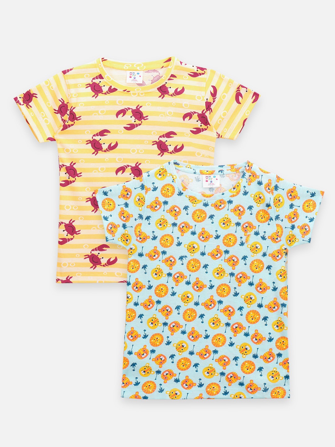 

LilPicks Boys Pack Of 2 Cotton Relaxed Fit T-shirts, Yellow