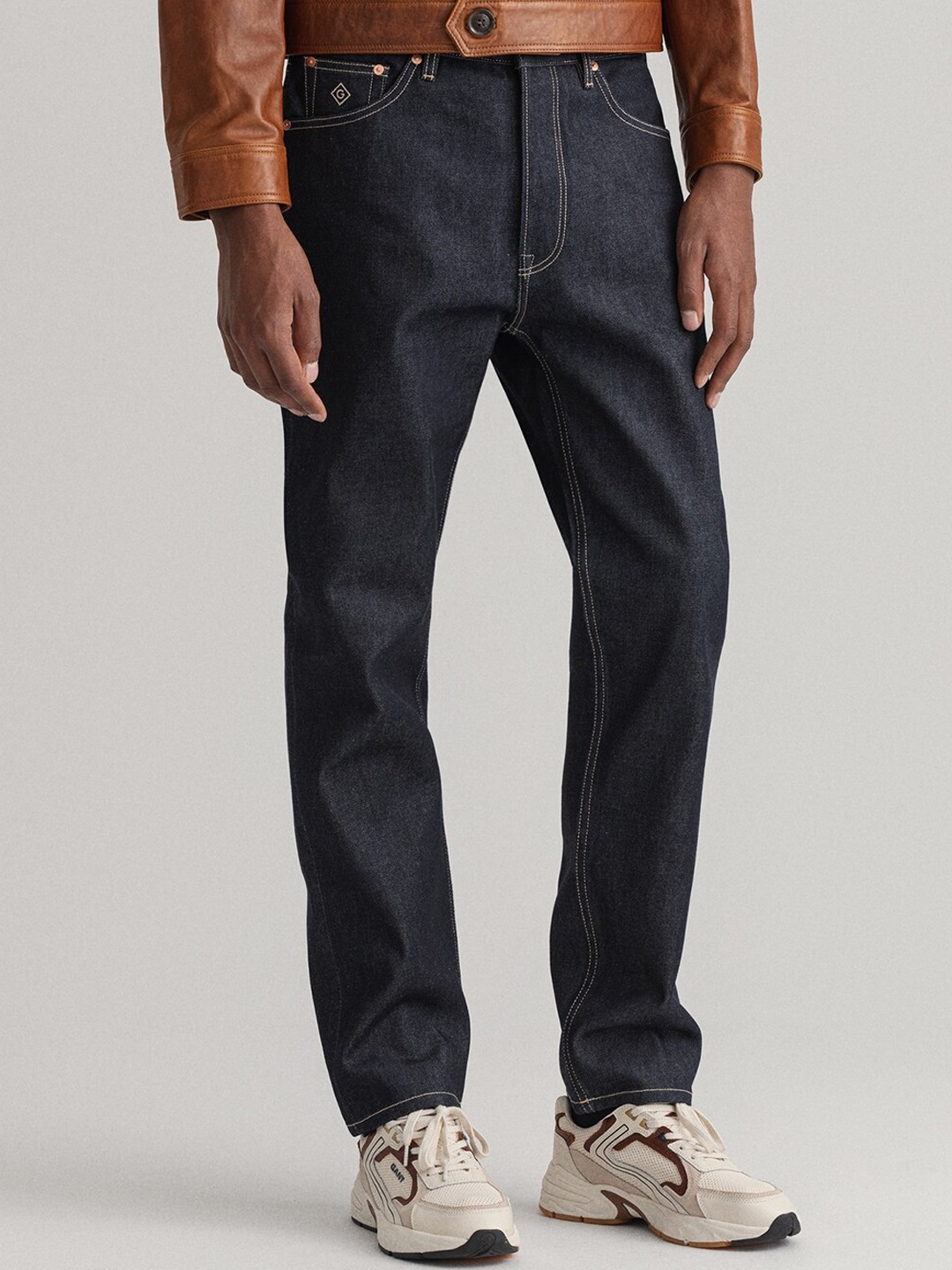 

GANT Men Navy Blue Cotton Stretchable Jeans